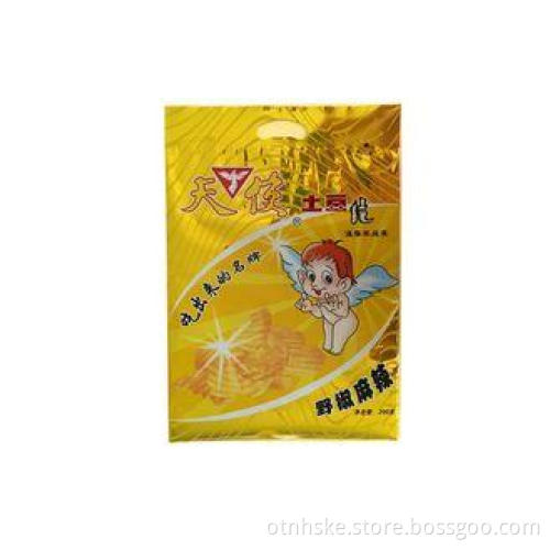 Mid-Sealed Plastic Food Packaging Bags Handle For Potato Ch